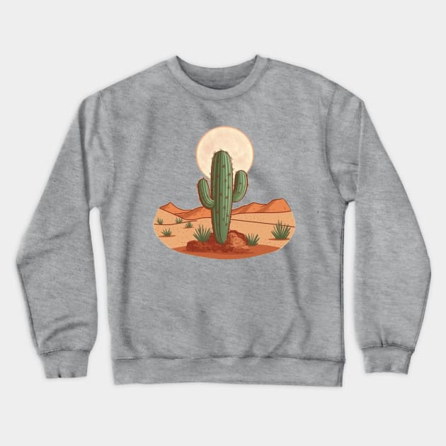 Cactus In The Desert Sun Crewneck Sweatshirt by EpicFoxArt